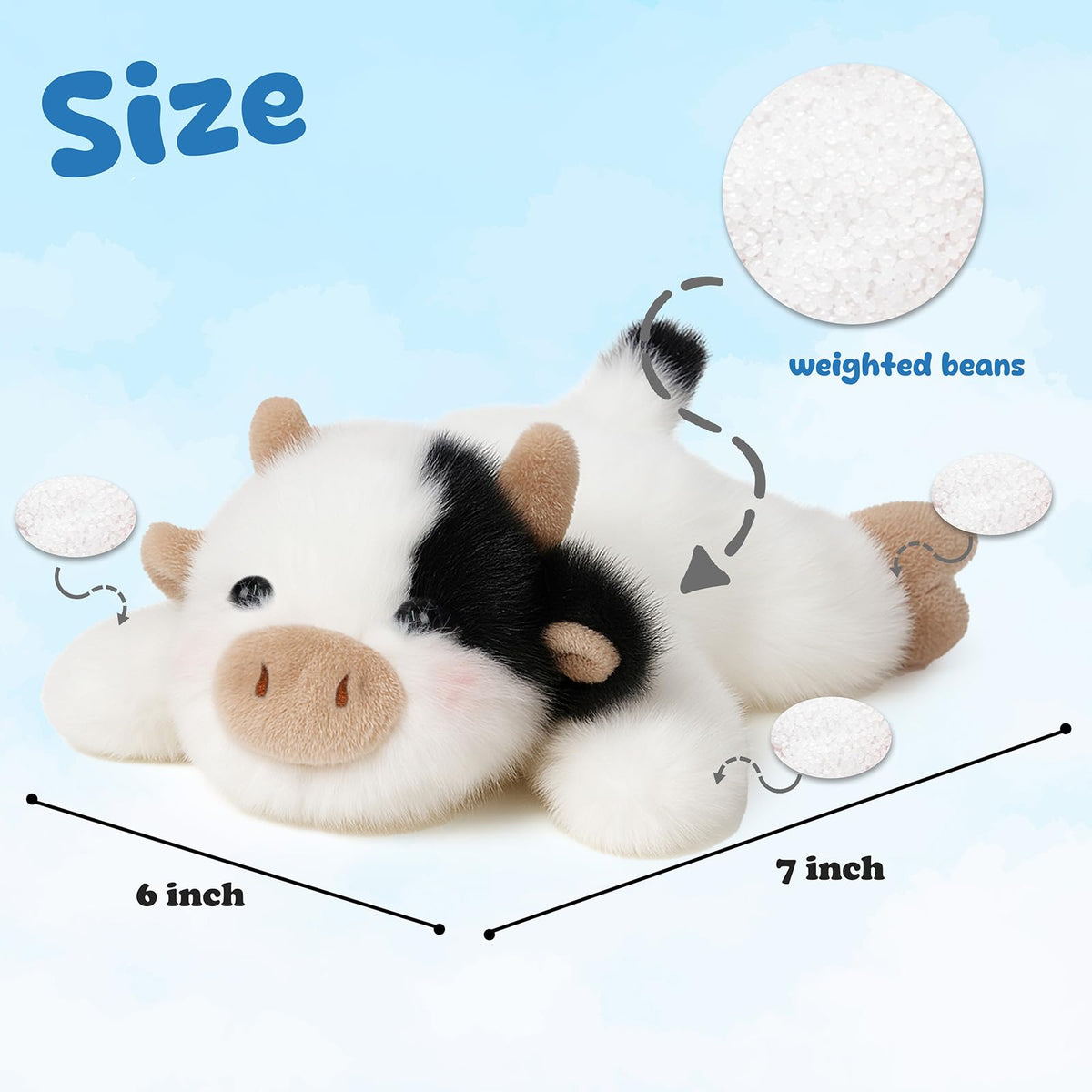 Mushymallow Cow Stuffed Animal Plush Toy, Cute Soft Gift for Kids