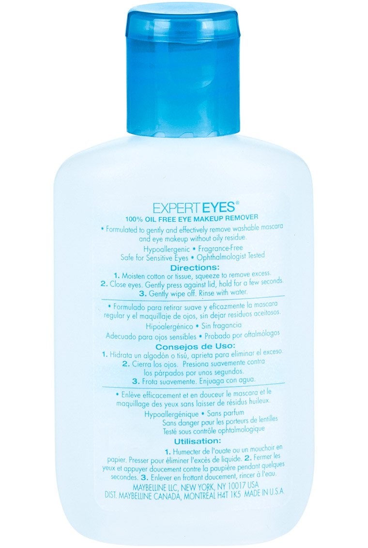 Maybelline Expert Eyes Oil-Free Eye Makeup Remover, For Washable Eye Makeup, 2.3 fl. oz.