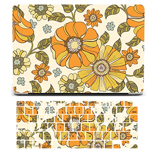 MacBook Air 13 Inch Laptop Case (2010-2017) - Compatible with Model A1466 A1369 - Hard Shell Cover & Keyboard Skin - Yellow Flowers - color: 1356 Yellow flowers, size: Air 13" 2010-2017(A1369/A1466)