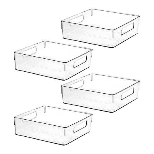 Clear Plastic Storage Bins, Pantry Organizers and Storage, Kitchen Organization and Storage Containers Bins for Organizing, Fridge, Freezer, Bathroom, Pantries, Medicine Cabinet Organizer Bin