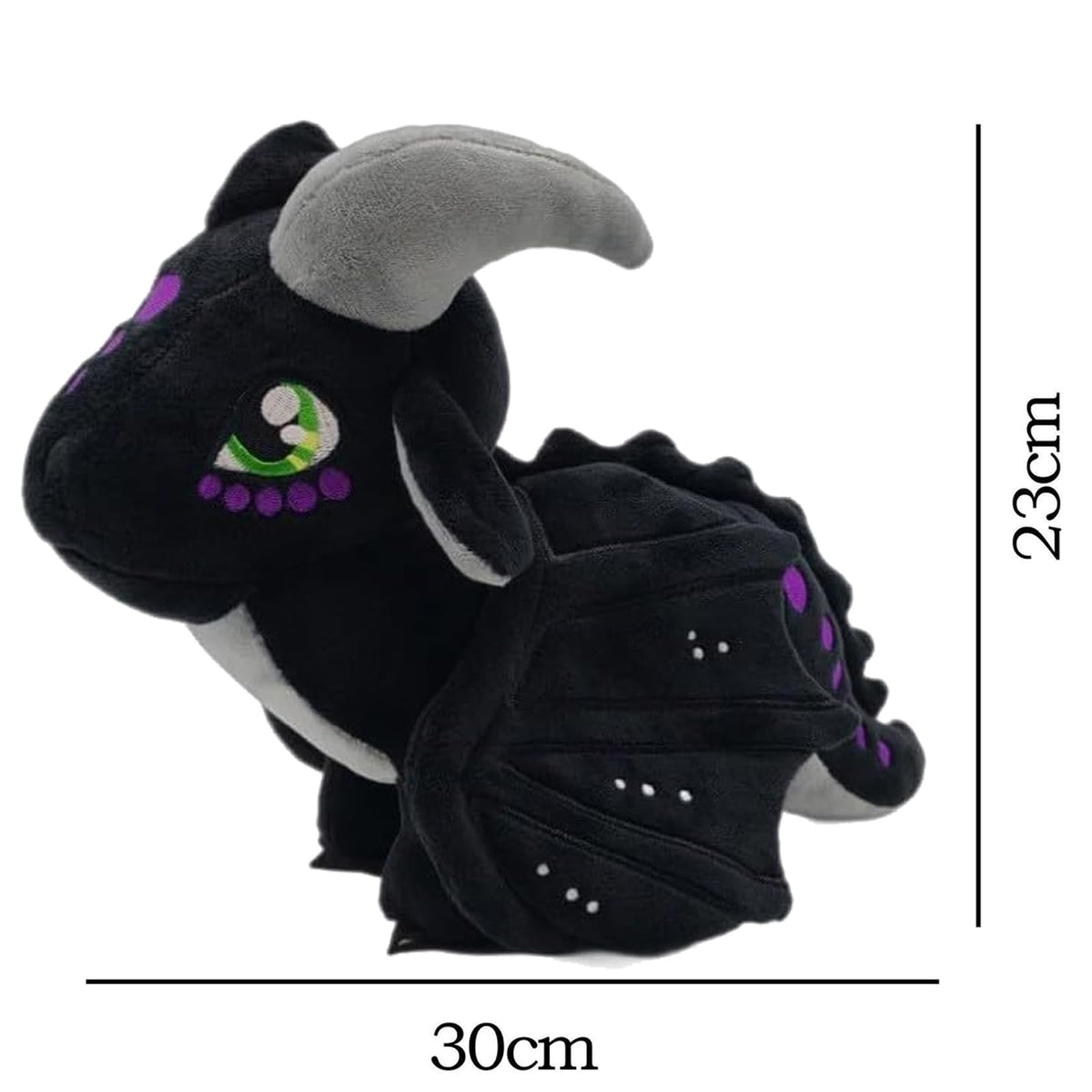 Soft Plush Wings Dragon Stuffed Animals Toy Pillow Doll, 12" Pterosaur Flying Black Dragon Plushie Toys Best Birthday Christmas Anniversary Fiesta Party Festival Gifts for Adults Kids Baby Boys Toys