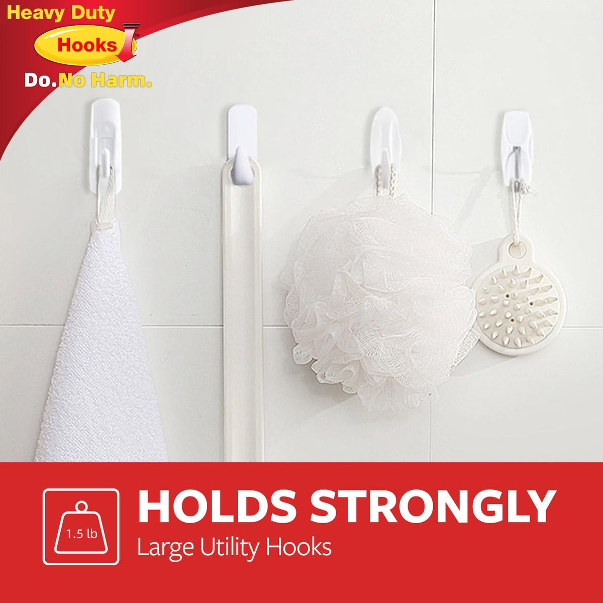 Wire Wall 32 Hooks with 36 Strips, Damage Free Adhesive Hooks,Keys,Kitchen