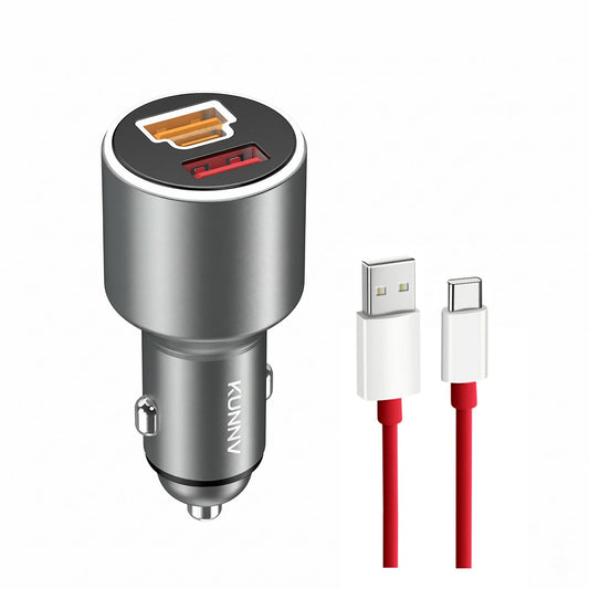 Fast Car Charger 100W for Oneplus 13 13R 12 Ace 11 10 Pro 9 10T 10R 8T 8 7T 7 Pro 6T 9R Nord 2T CE 2 Lite N20 N10 N100, 25W PD PPS LED 3.3ft Fast Charging Cable
