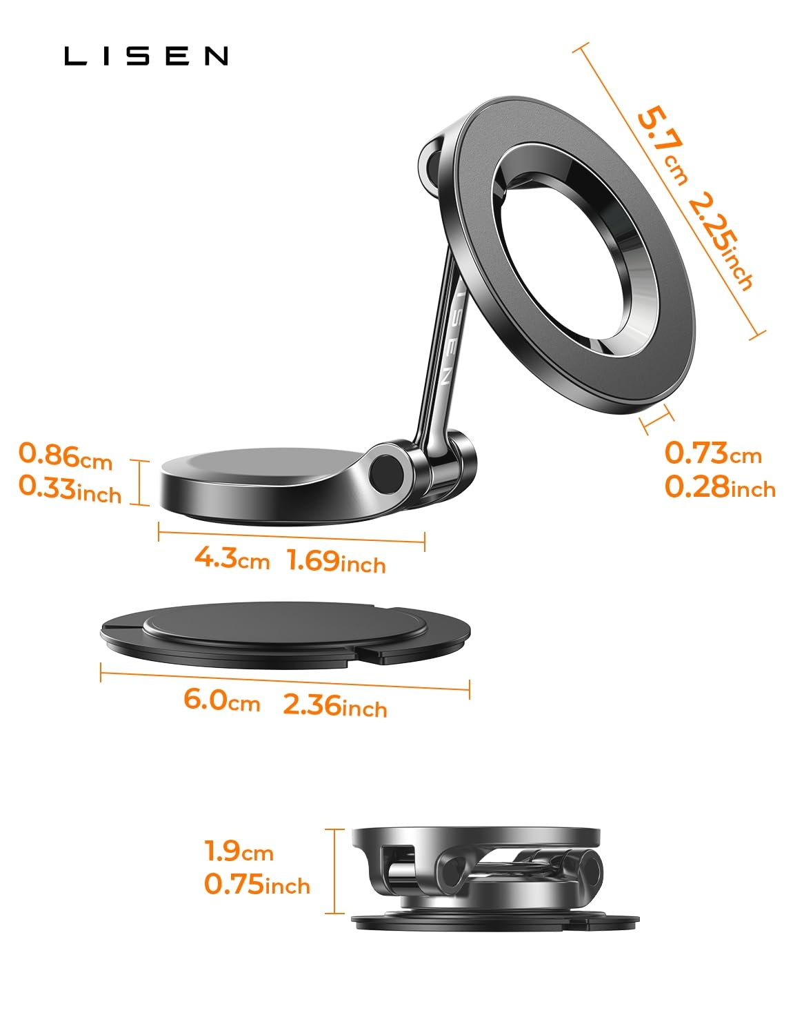 LISEN for MagSafe Car Mount for iPhone 18 Pro Max [24 Strong Magnets] Classic Magnetic Phone Holder for Car Dashboard Magnet Phone Mount Car Cell Phone Holder for iPhone 18 Pro Max 17 16 15 14 13 12