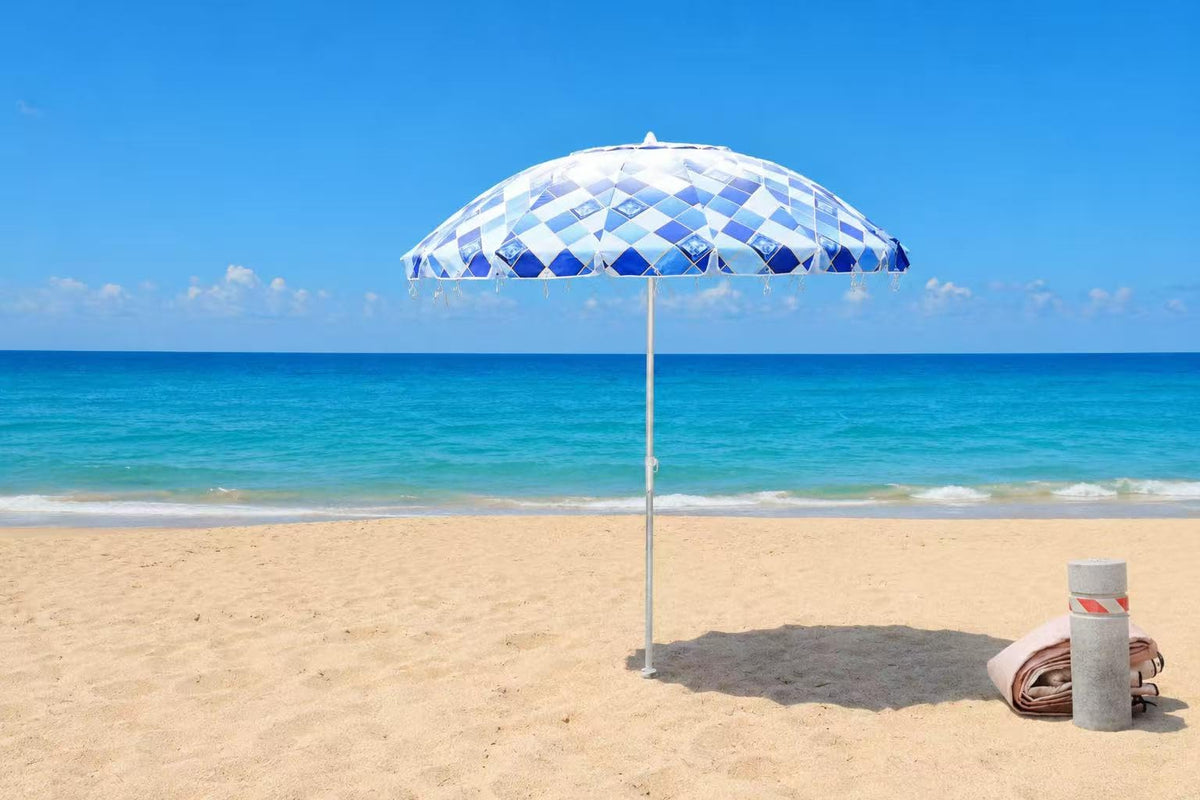 Privacy Beach Umbrella, Cloth Changing System, with 3 Beach Mats