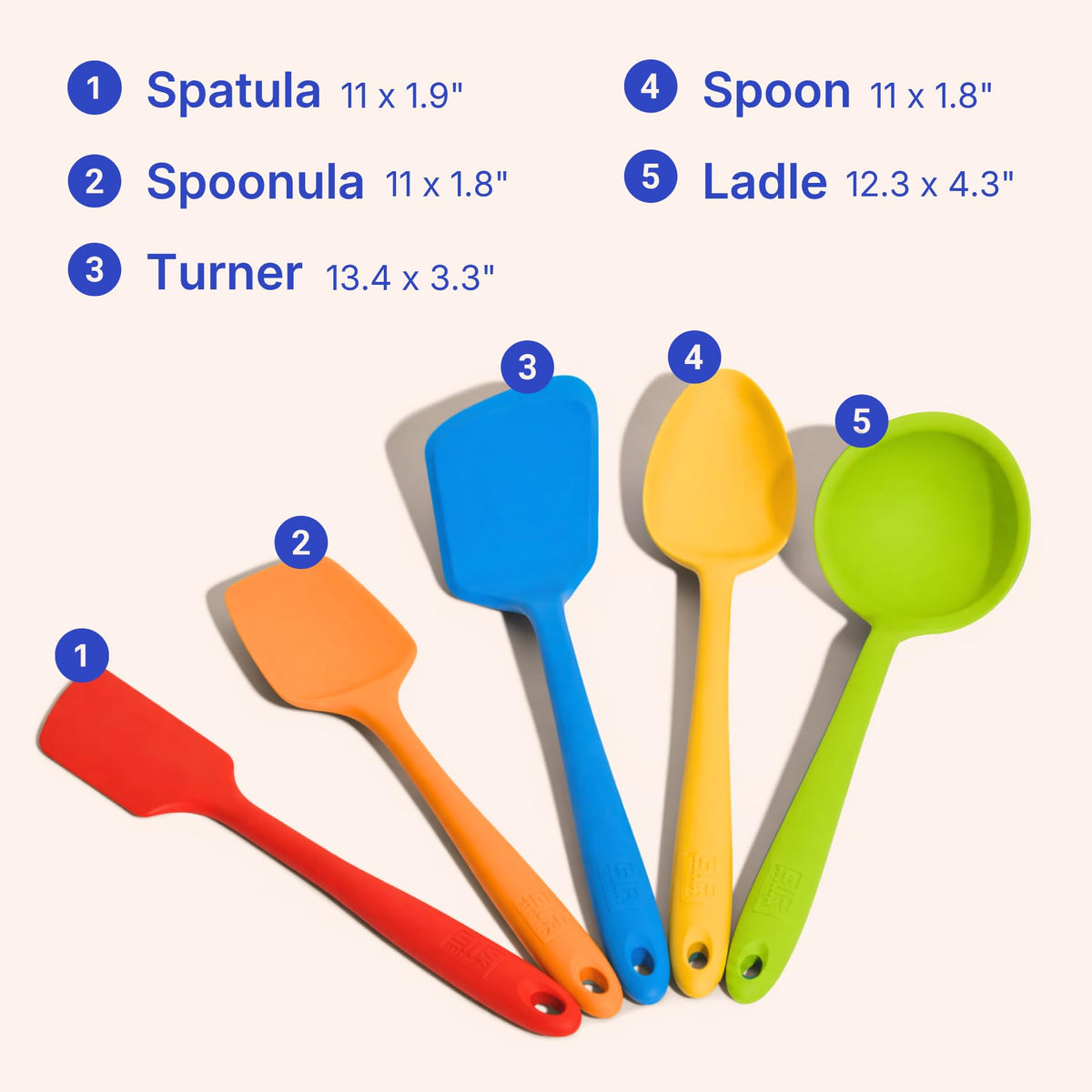 GIR: 5-Piece Silicone Essentials Kitchen Utensils Set – Rainbow