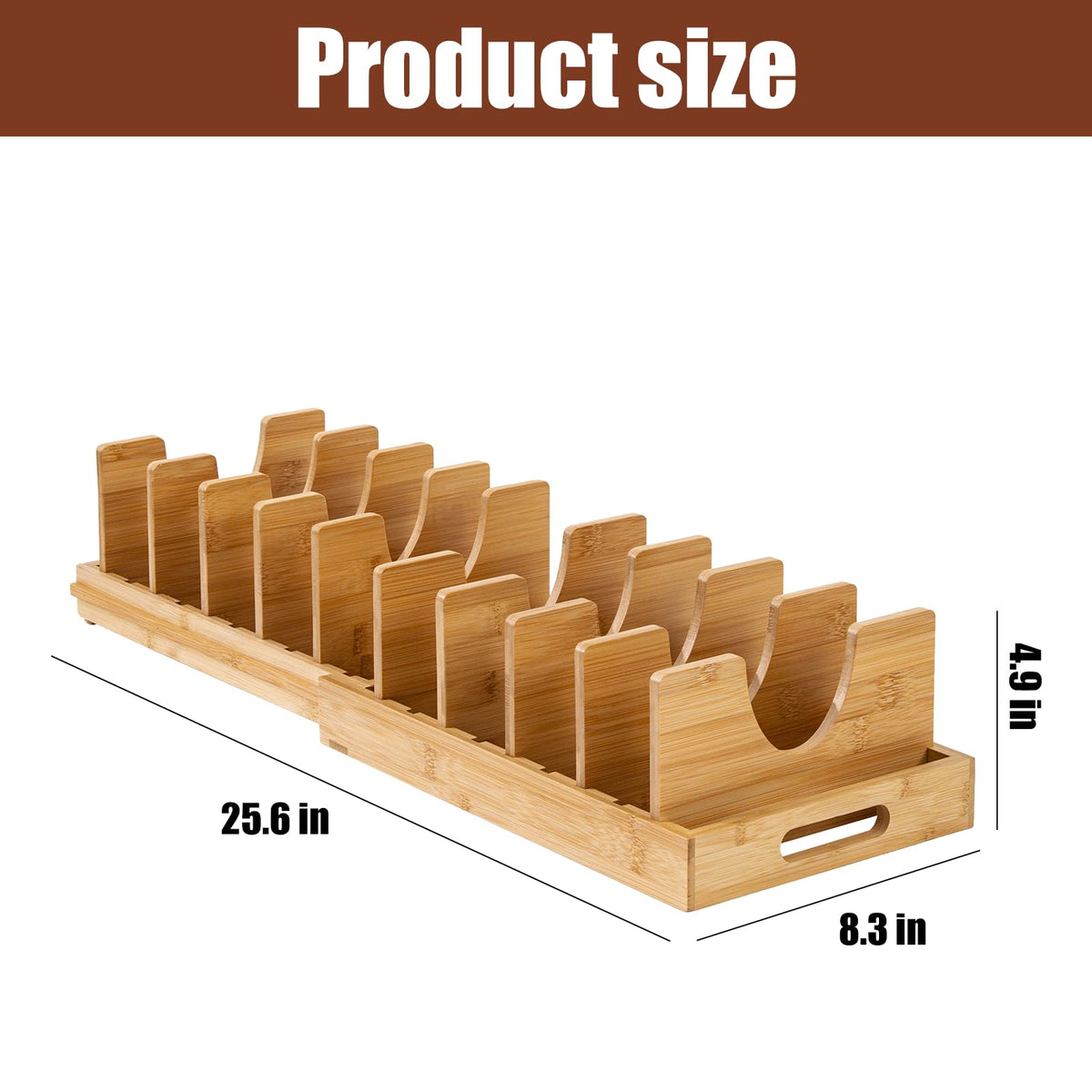 KZIADUIV Lid Organizers Inside Cabinet 2-in-1 Expandable Pot Baking Sheet Organizer Adjustable Pot Lids Holder Rack Cutting Board Rack Plate Organizer for Cabinet