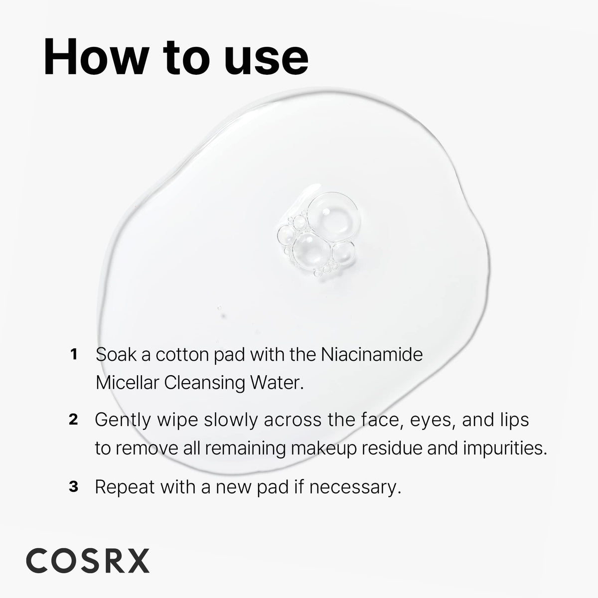 COSRX Low pH Niacinamide Cleansing Water for Sensitive Skin, 13.52 fl.oz