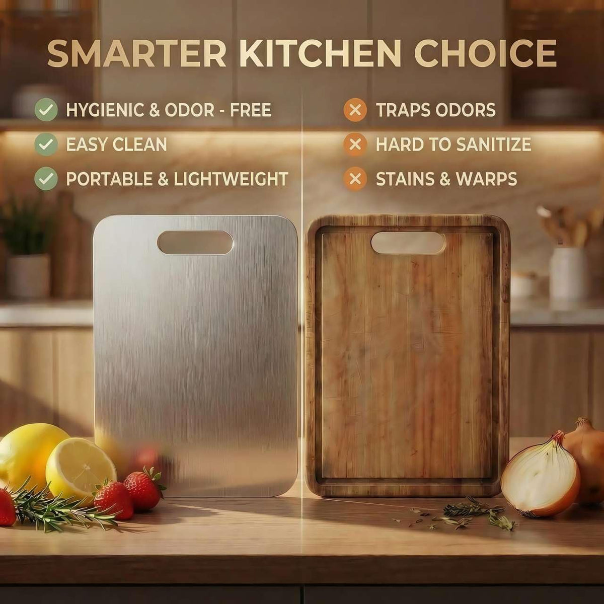 Stainless Steel Cutting Boards for Kitchen, 3 PCS 304 Non Toxic Metal Chopping Board Set, Dishwasher Safe & Warp Proof (15.3"x11", 13.4"x9", 11.8"x7.9" Inch)