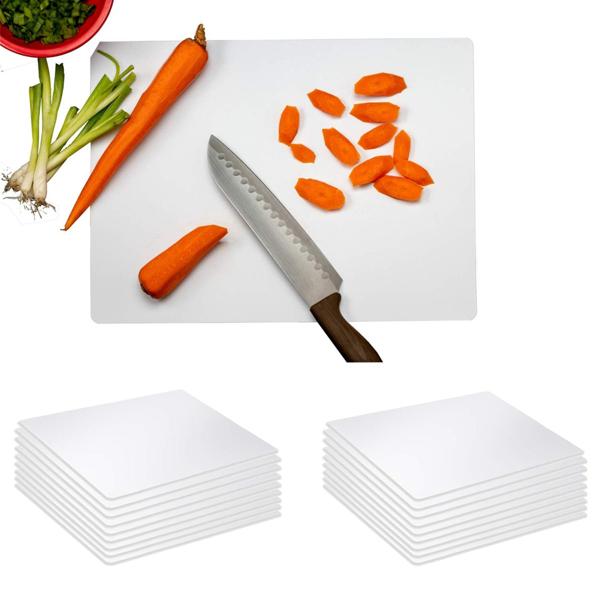 Crown Display 50 Count Premium Quality Disposable Cutting Boards ~10 Inch X 13.5 Inch Disposable Sheets For Kitchen And Commercial Use ~ Patent Pending ~ Recyclable Disposable Cutting Board Sheets