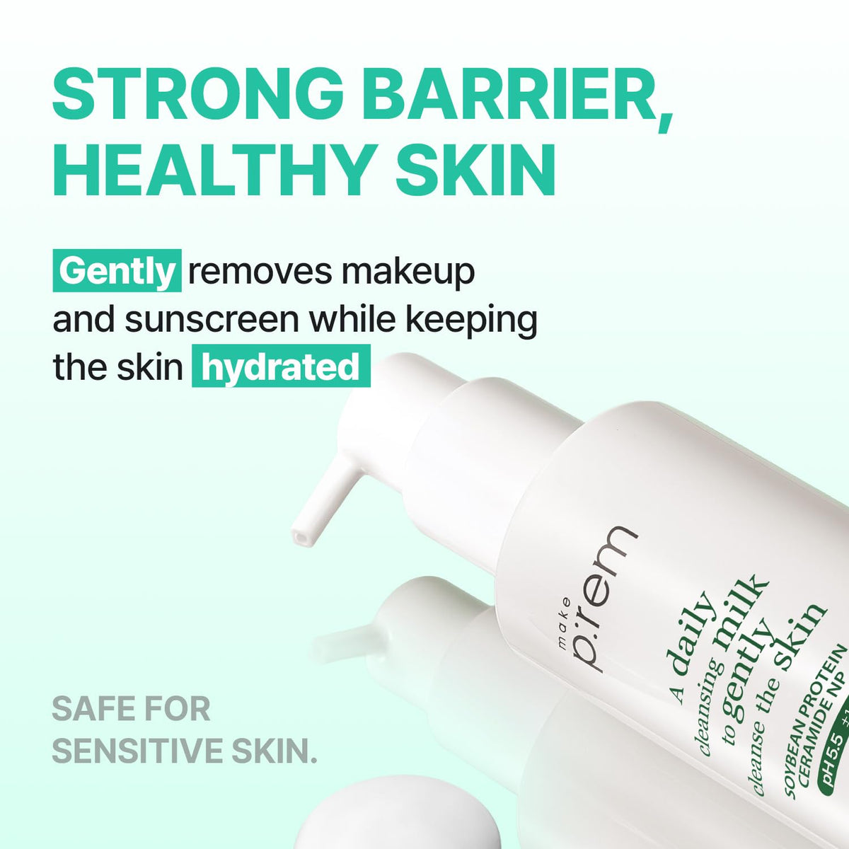 MAKE P:REM Safe Me. Relief Moisture Cleansing Milk, 6.76 fl.oz. (200mL)