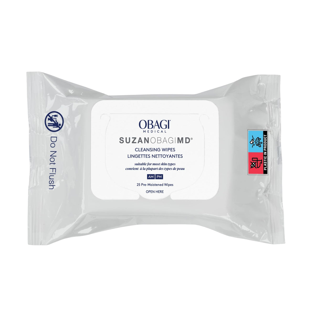 Obagi Medical On the Go Cleansing and Makeup Removing Wipes, 25 Count