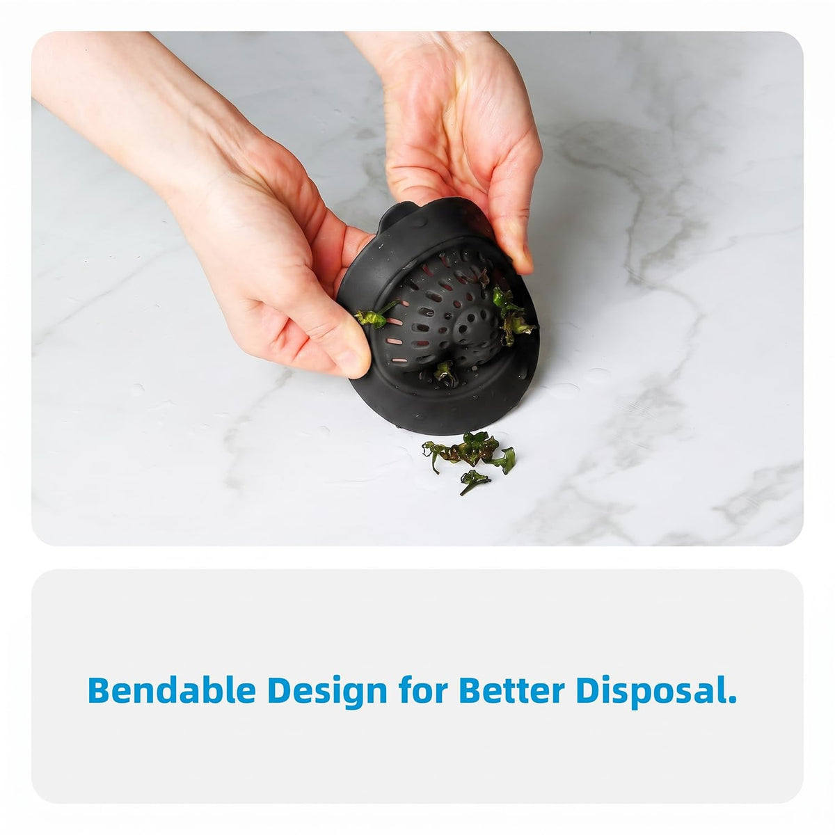 4 Pack Silicone Kitchen Sink Drain Catcher with Lid, 4.4" Top / 3" Mesh Basket, Grey Strainers for 3.1–3.9 Inch Openings, Anti-Clog Reusable Sink Stopper Covers, Odor-Proof & Easy to Clean-Black