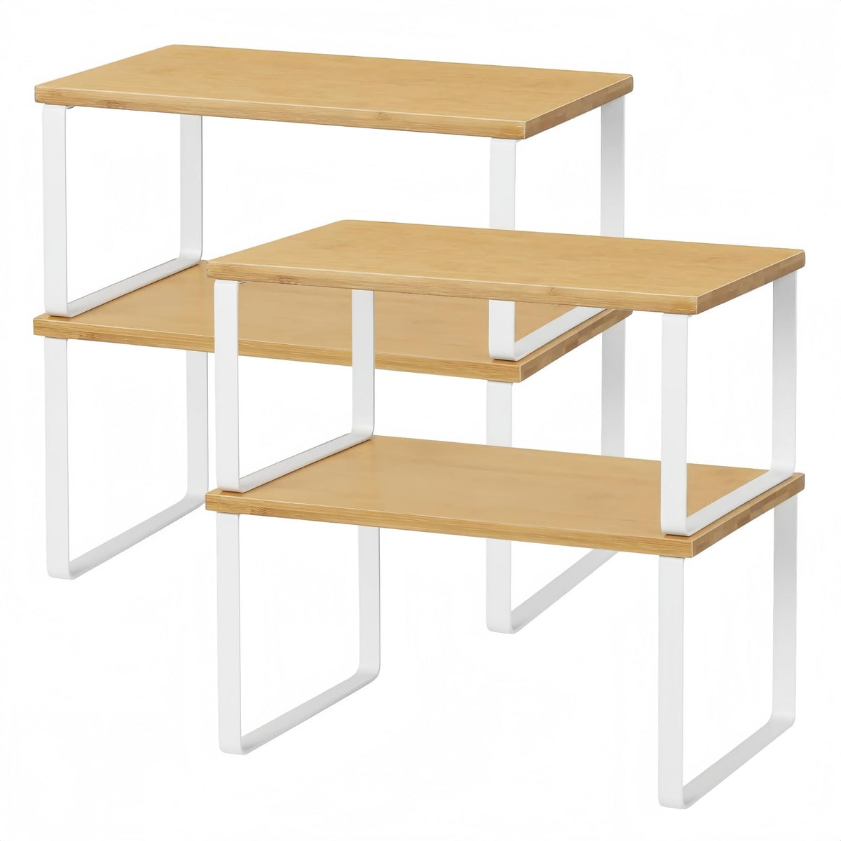 NEX Bamboo Cabinet Organizer Shelf, Kitchen Counter Shelves Set of 4
