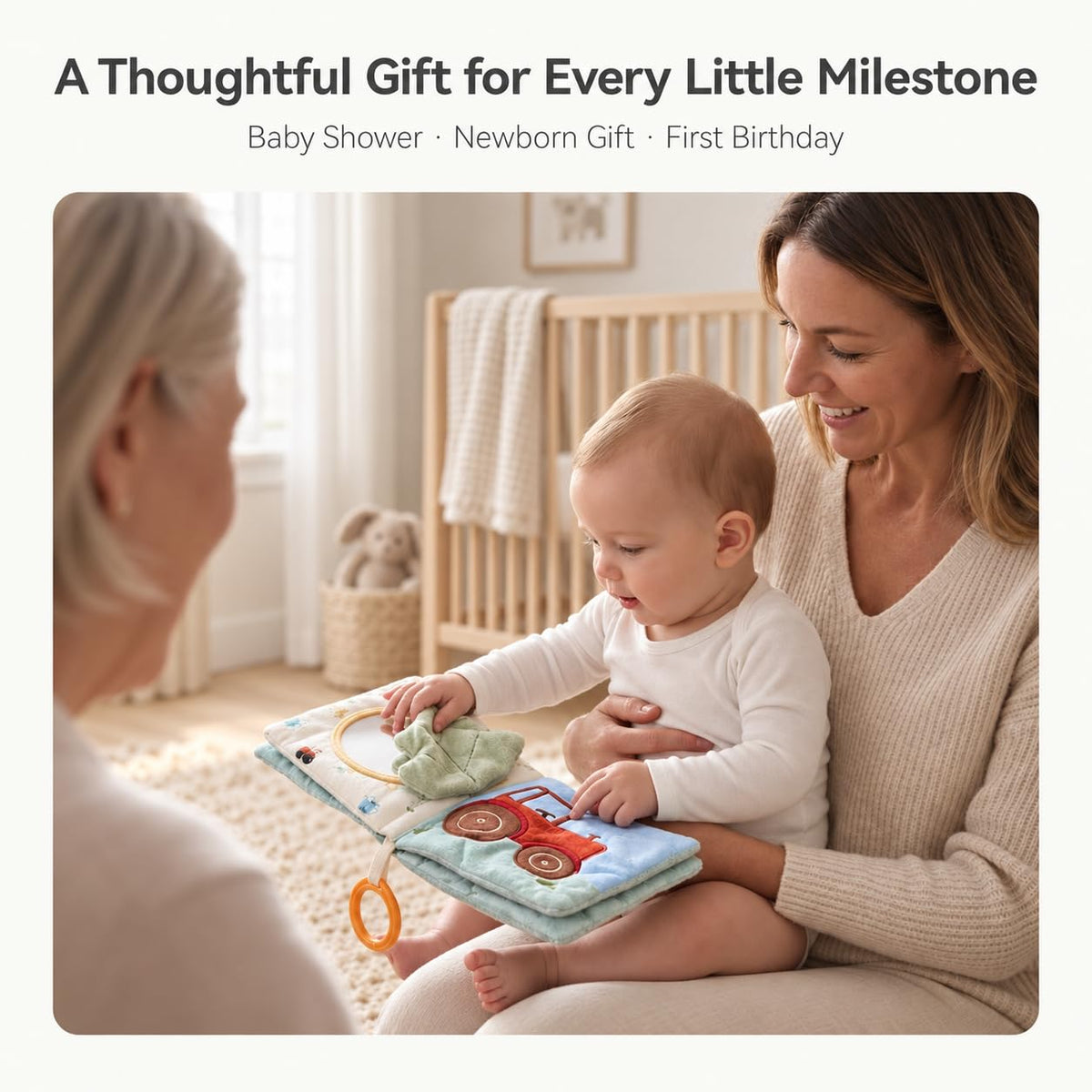 let's make Baby Books Toys, Crinkle Books for Babies Touch and Feel Cloth