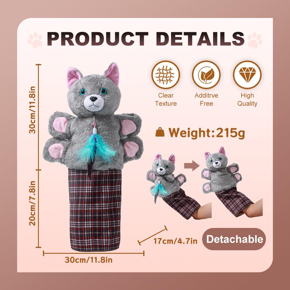 oyeftp Cat Toys, Cat Wrestling Glove, Cat Wrestling Puppet, Hand Puppets with Tough Padding for Safe and Fun Interactive Toys for Cats and Dogs