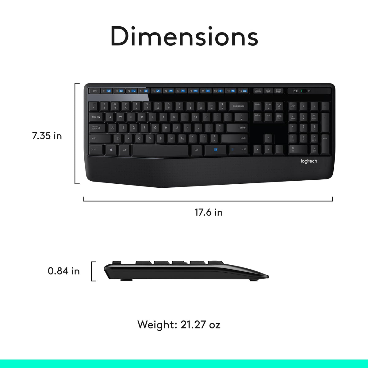 Logitech MK345 Full Size Wireless Keyboard and Mouse Combo - Black