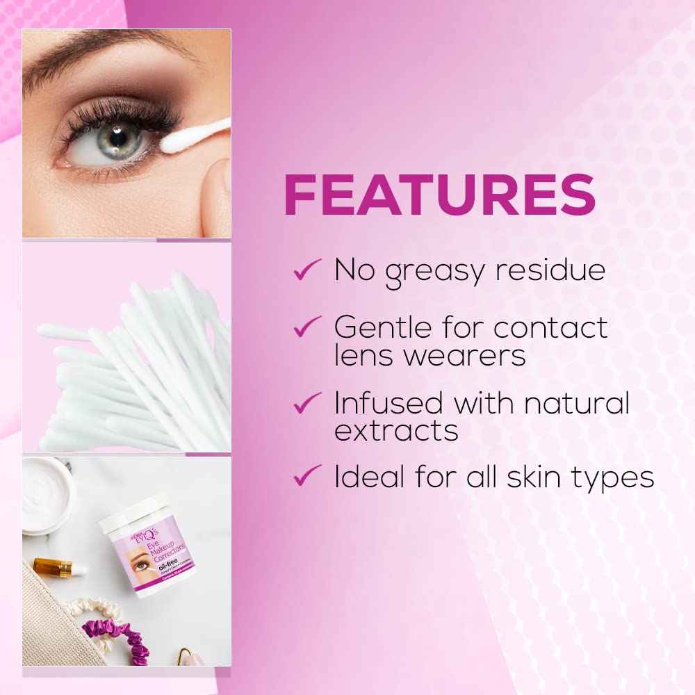Andrea Eyeq's Oil-free Eye Make-up Correctors Pre-moistened Swabs, 50-Count (Pack of 3)