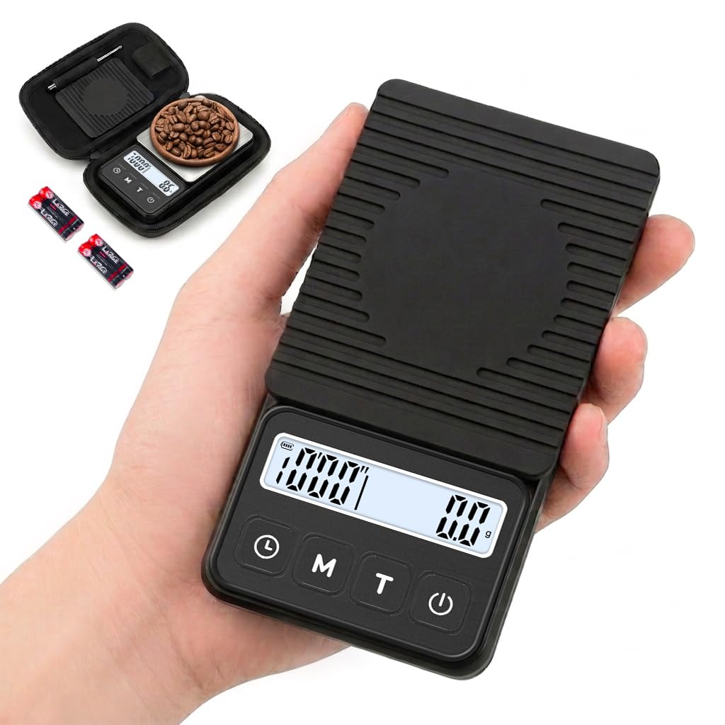 QP Mini Coffee Scale with Timer, 1kg/0.1g High Accuracy Espresso Scale