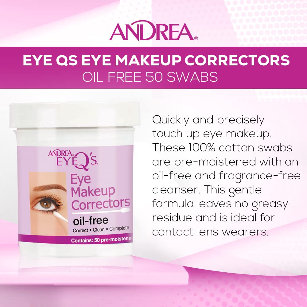 Andrea Eyeq's Oil-free Eye Make-up Correctors Pre-moistened Swabs, 50-Count (Pack of 3)