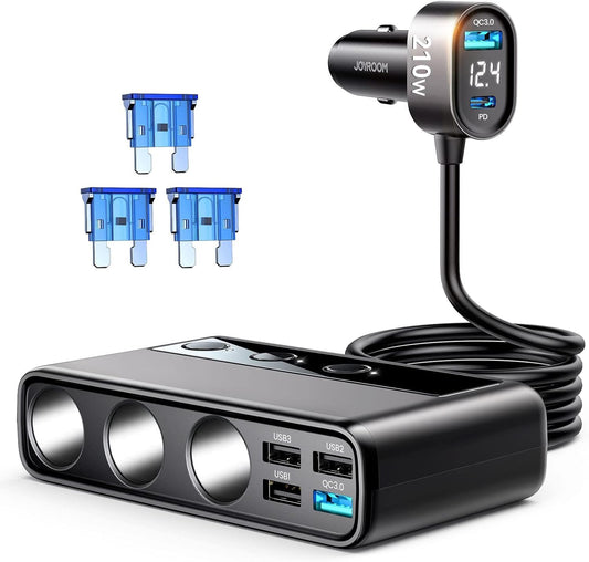 9 in 1 Cigarette Lighter Splitter, JOYROOM 210W Cigarette Lighter Adapter