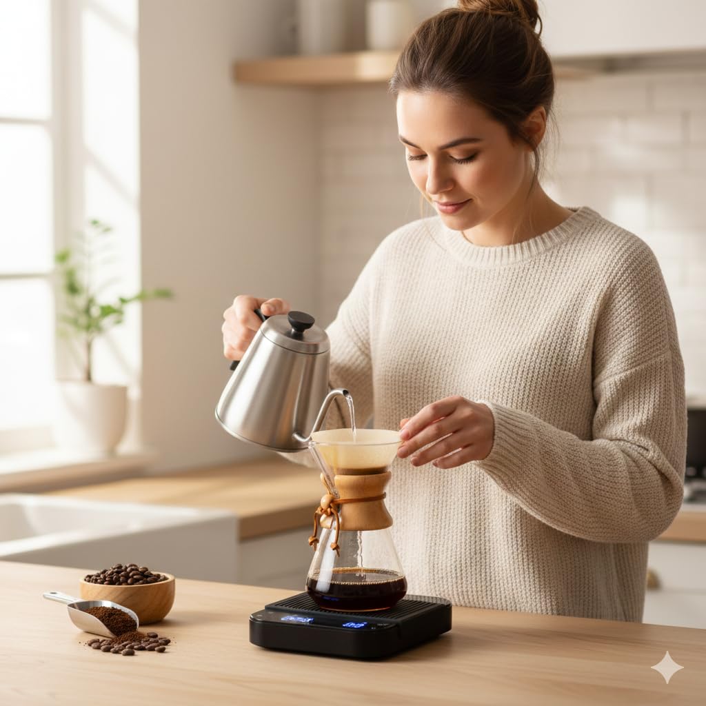 Smart Weigh Coffee & Espresso Scale with Timer, 3kg x 0.1g, Rechargeable