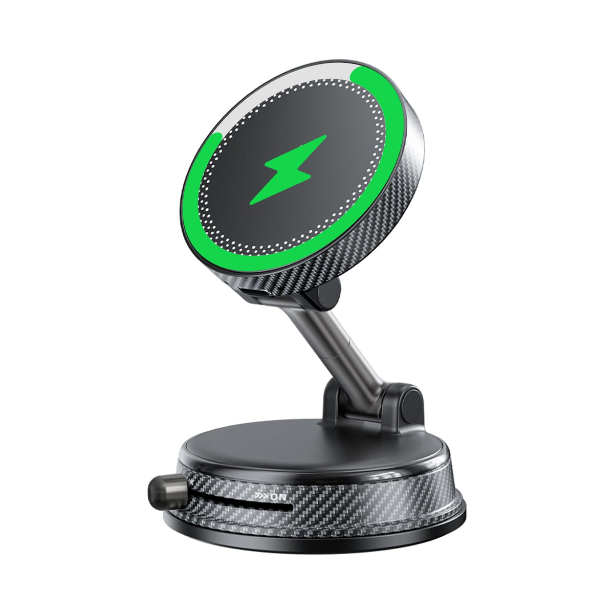 15W Wireless Charging Car Phone Holder, Vacuum Magnetic Mount with Suction