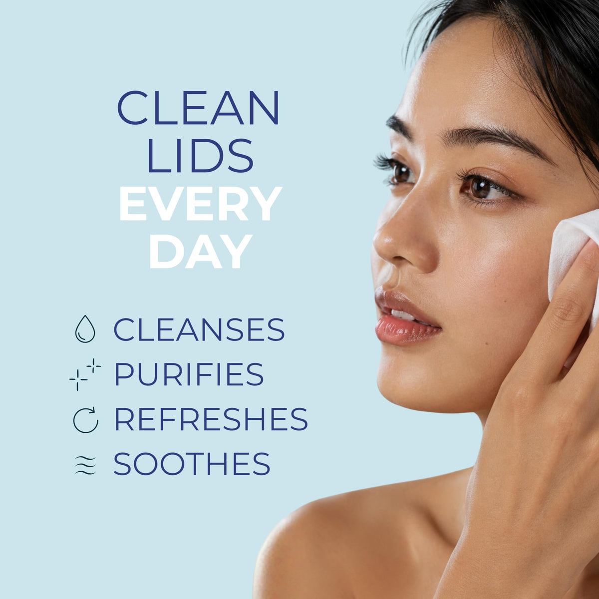 NOVEHA 60PCs Daily Hygienic Eyelid & Lash Wipes | For Blepharitis & Itchy Eyes, Demodex | Individually Wrapped Refreshening Eyelid Wipes, Natural Makeup Remover & Calming Moisturizer