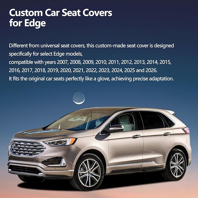 Fit Legacy Car Seat Covers(Only for 5 Seats Version)for Select Ford Legacy 2008-2024 2025 2026 - Full Coverage Leather,Airbag Compatible,Waterproof & All Weather Seat Cushion Protector(Black)