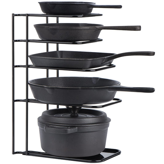 Toplife Heavy Duty Pan Organizer,5 Tier Storage Rack for Cast Iron Skillets