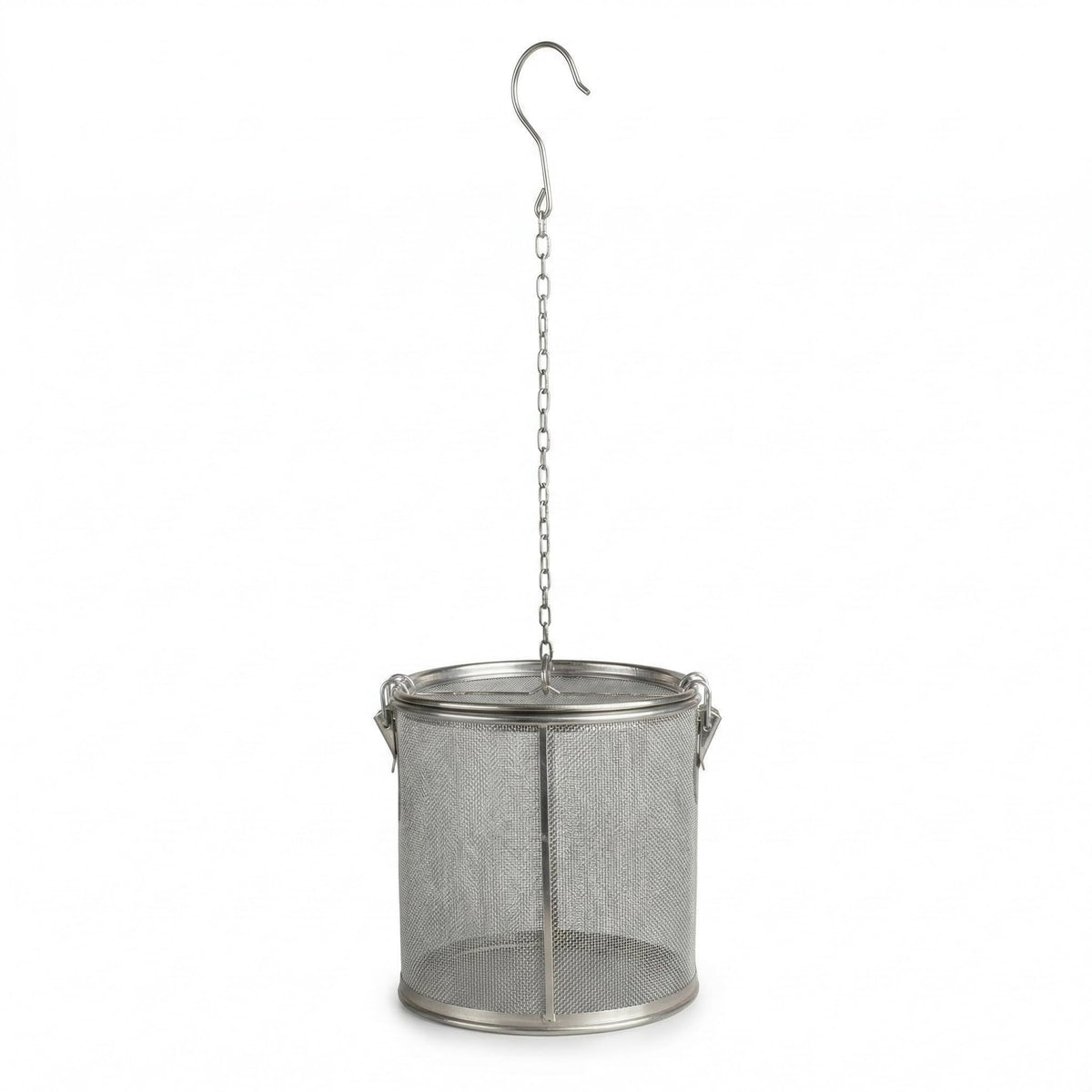 Stainless Steel Seasoning Strainer and Spice Filter, 7 Inch Large Capacity Tea Mesh Infuser Strainer with Extended Chain, Reusable Herb Basket for Soup, Stew, Hot Pot, Broth