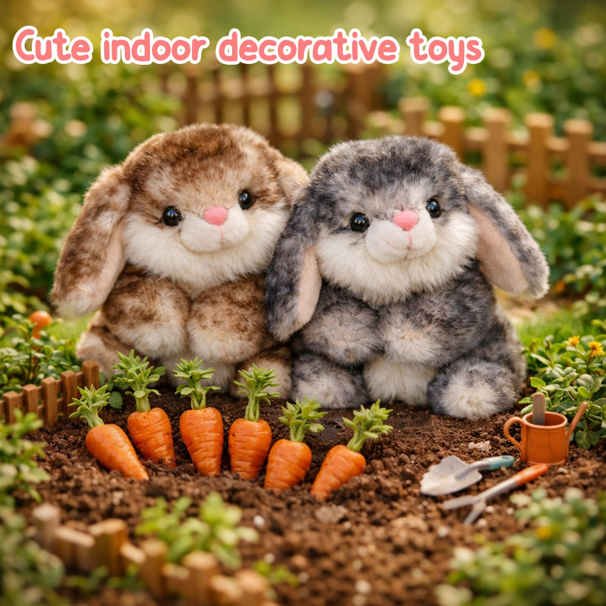 Mushymallow Sitting Bunny Stuffed Animal Soft Rabbit Plush Toy, Brown