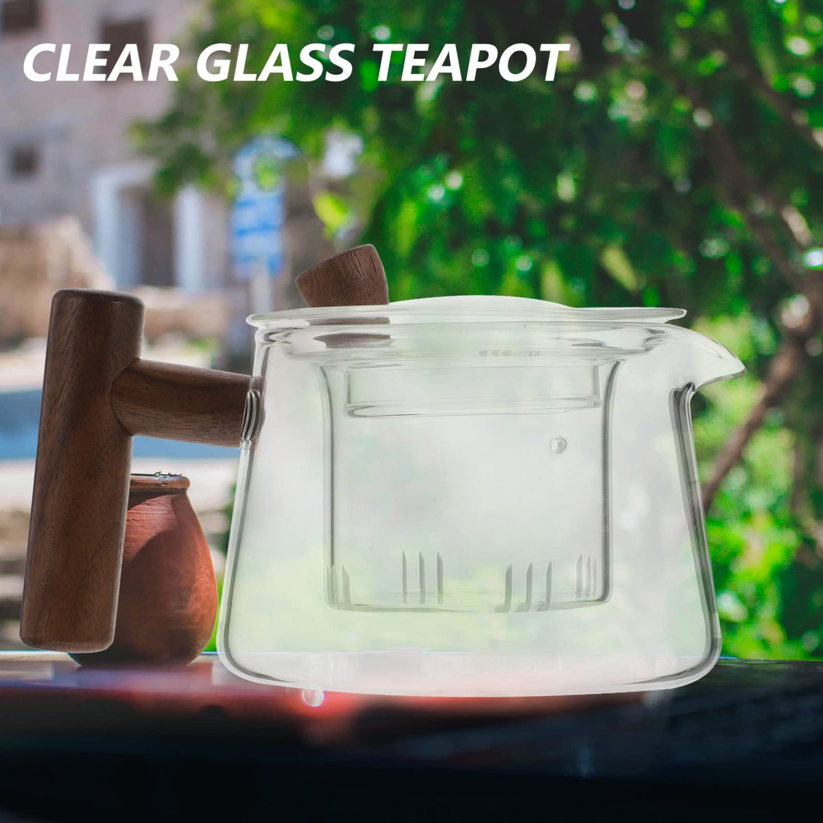 DOITOOL Clear Glass Teapot 500Ml Stovetop Tea Kettle Teapot with Side Handle for Loose Leaf Tea Blooming Flower Chinese Set Glass for Home Office
