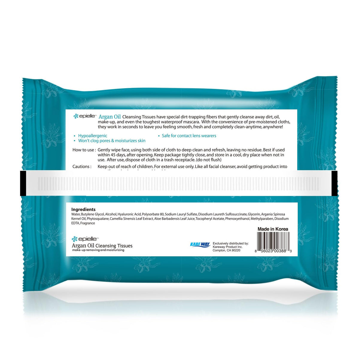 Epielle Argan Oil Makeup Remover Wipes, Gentle Daily Facial Cleanser Towelettes, Remove Dirt, Oil & Waterproof Mascara, Stocking Stuffers, 30 Count (Pack of 6)