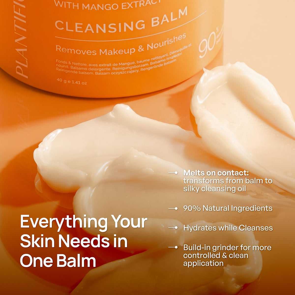 PLANTIFIQUE Korean Cleansing Balm, Makeup Remover with Ceramides, 1.7 fl oz