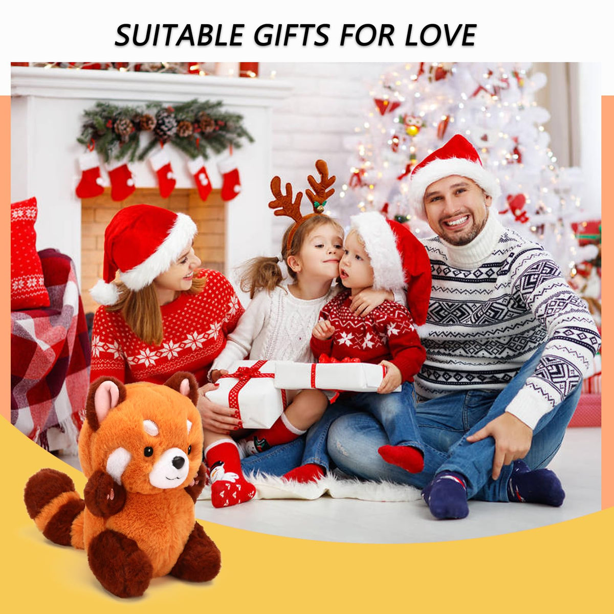 Soft Red Panda Stuffed Animal Plushie Cute Plush Toy Gift for Girls Boys 9”