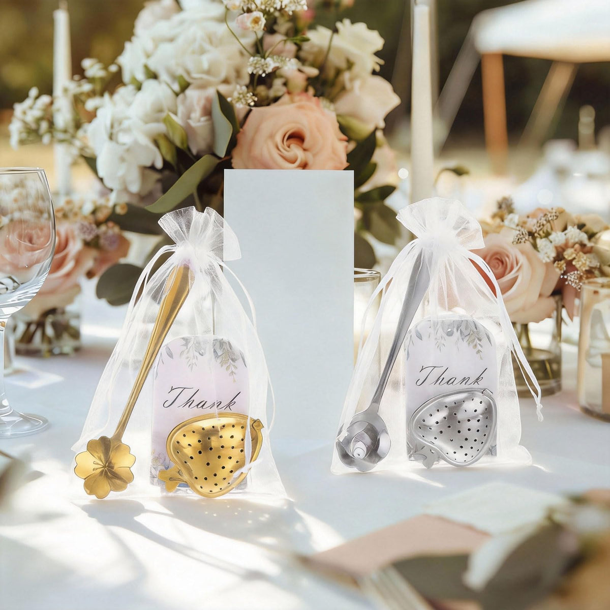 uxcell 25Set Bridal Shower Tea Party Favor Rose Spoon Heart Shape Ball Gold