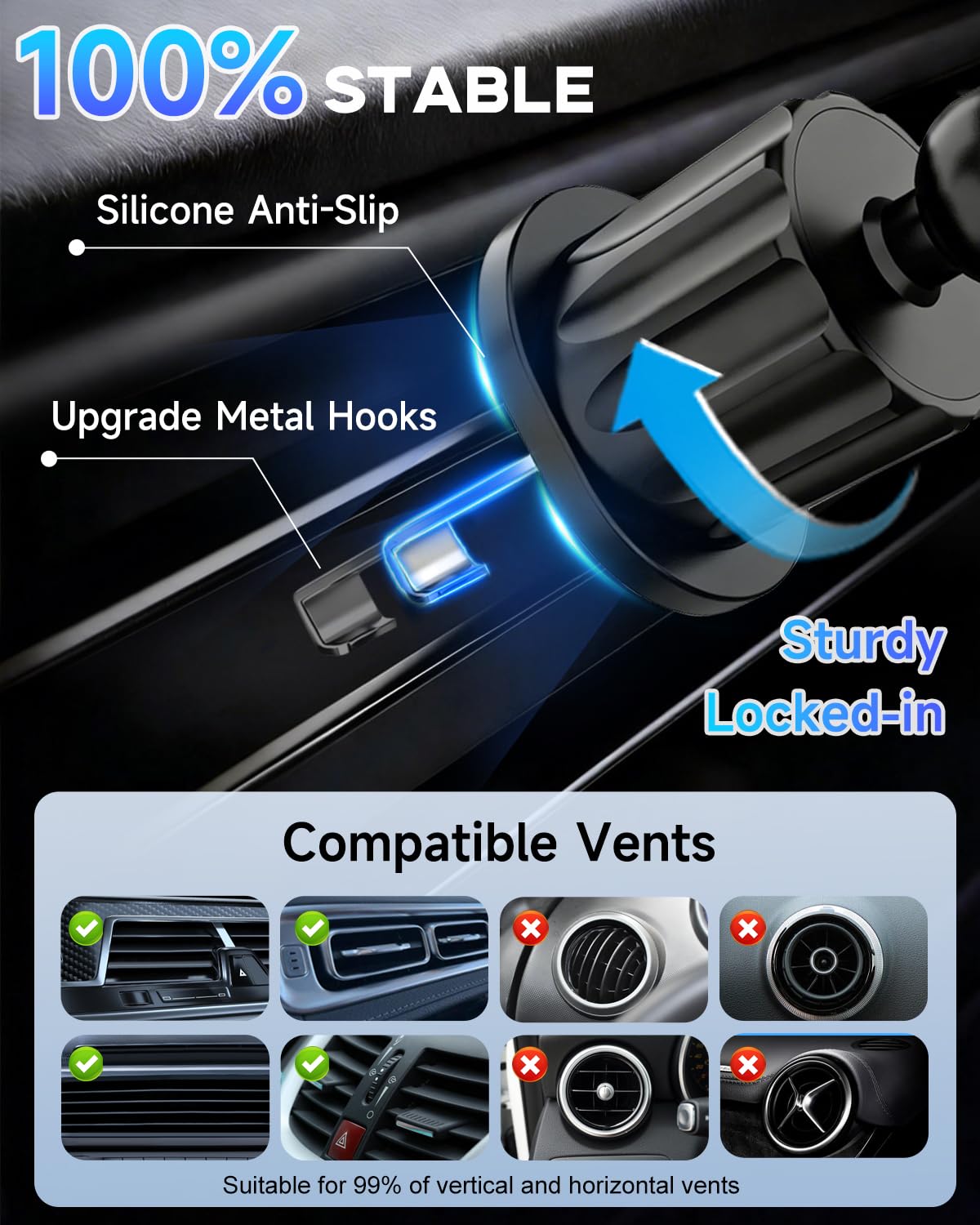 for MagSafe Car Mount Charger 15W Fast Magnetic Wireless Car Charger Holder