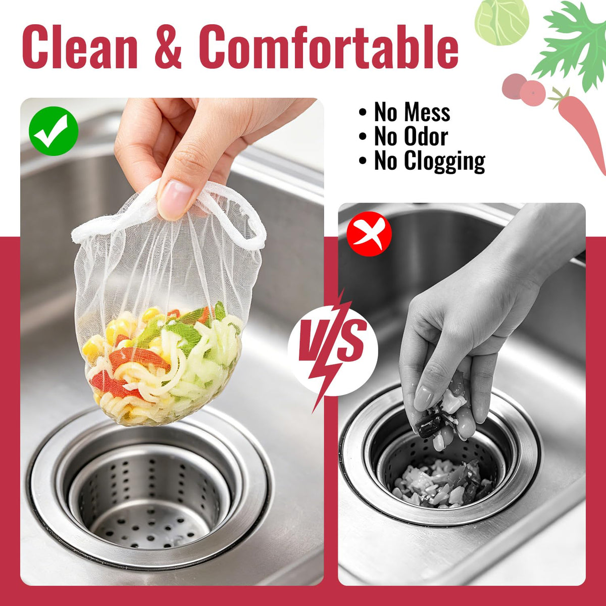 200 PCS Disposable Kitchen Sink Drain Cover for Easy Cleanup