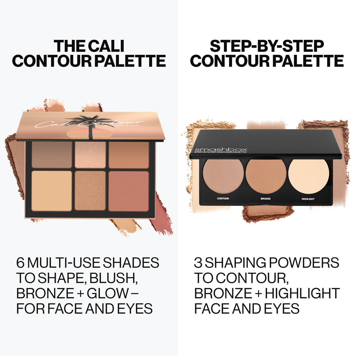 Smashbox Step-By-Step Contour Palette | Sculpt + Glow All-In-One Contour Kit with Blendable + Buildable Formulas, Light/Medium, 0.3 Ounce