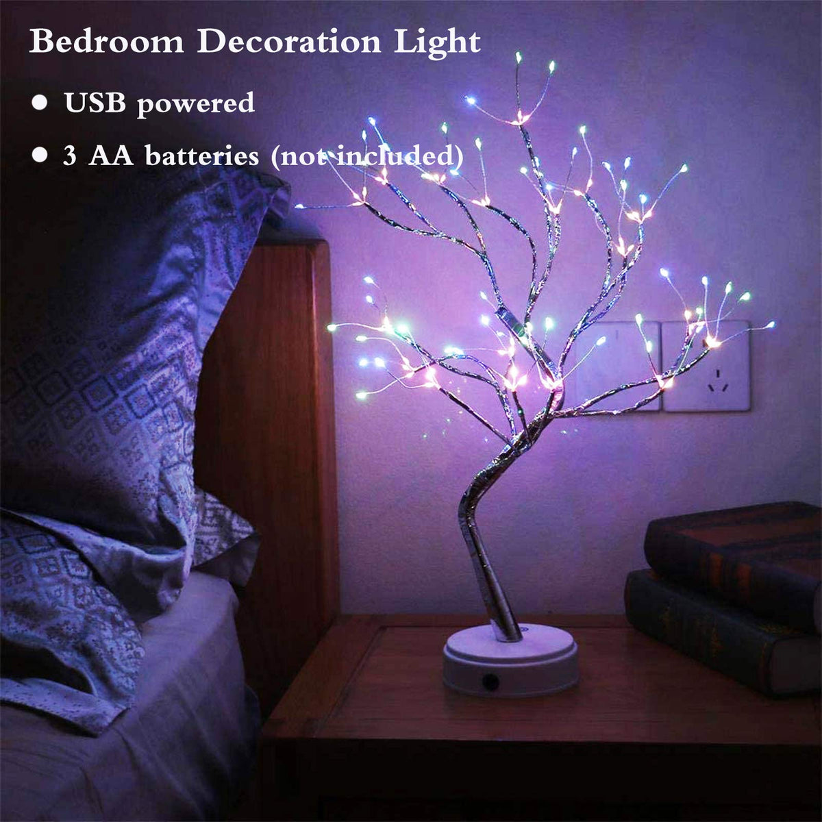 20" 108 LED Tabletop Bonsai Tree Light, Sparkly Fairy Spirit Tree Lights