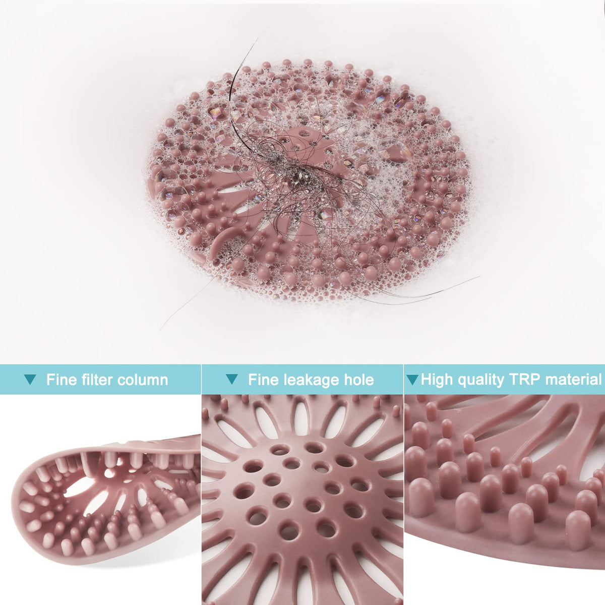Gotega 5 Pack Sink Drain Strainer, Hair Catcher for Bathroom Tub Shower