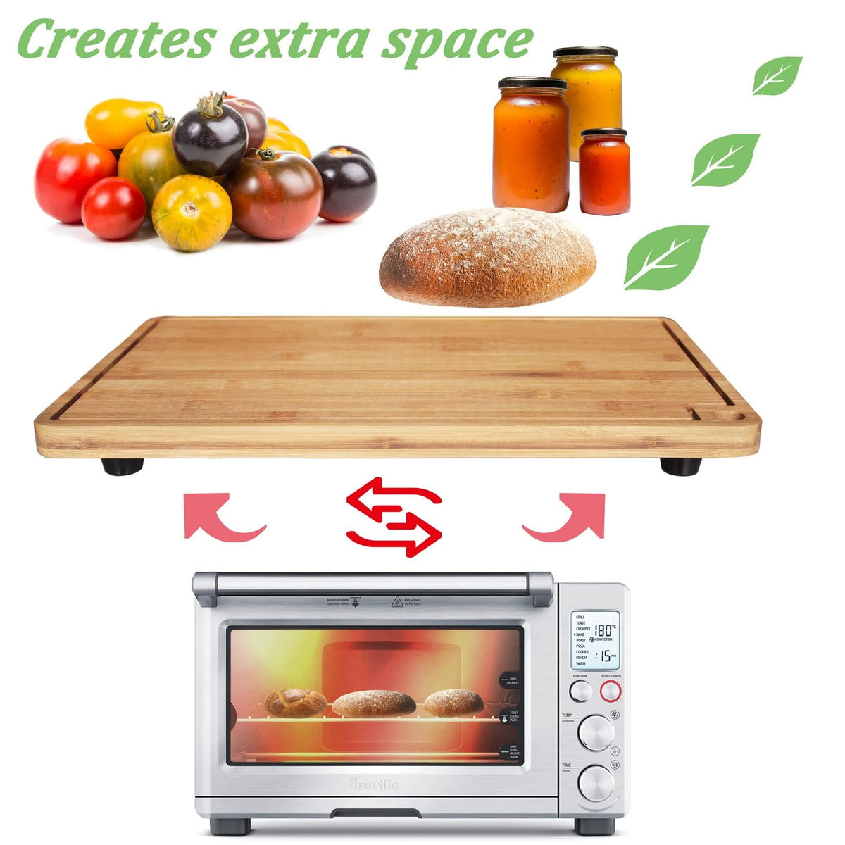 Bamboo Cutting Board Compatible for Breville BOV800XL 860BSS 845BSS Oven