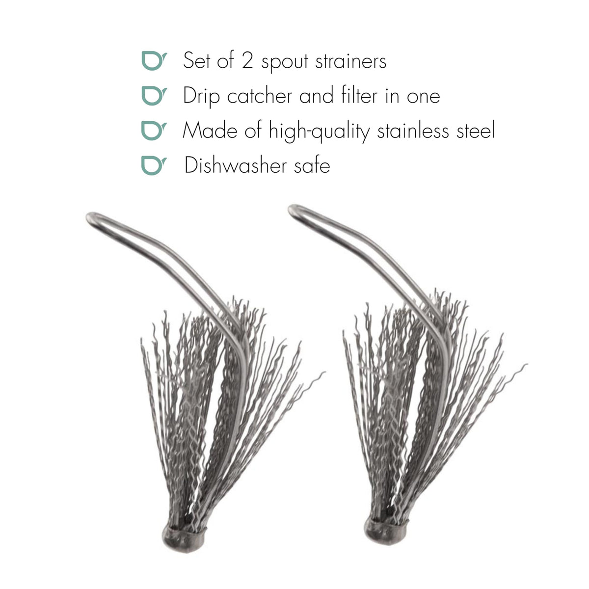 Bredemeijer 2-Piece Drop-Catcher, Stainless Steel, Silver, 2.5 x 3 x 5 cm