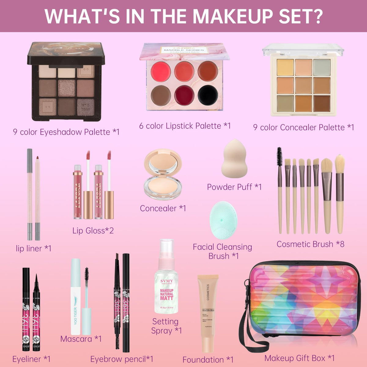 Makeup Kit Makeup Set for Teens Makeup Gift Set for Beginners Teenager Makeup Sets Travel Makeup Kits for Teenagers Girls 14-16