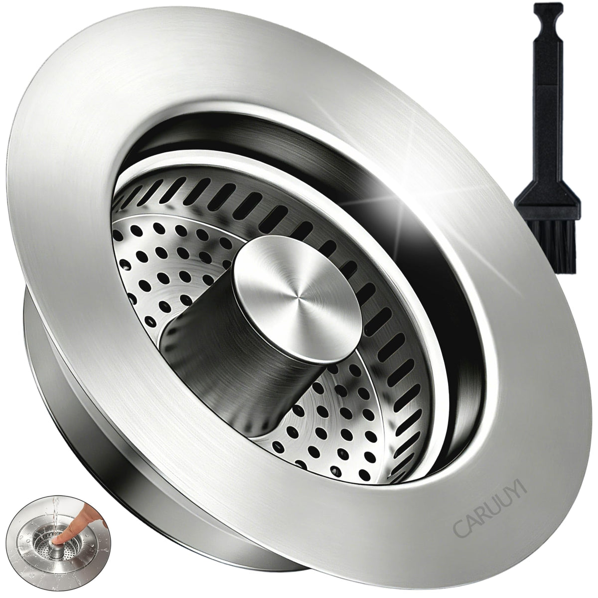 Upgraded 3-in-1 Pop-Up Kitchen Sink Drain Strainer Stopper