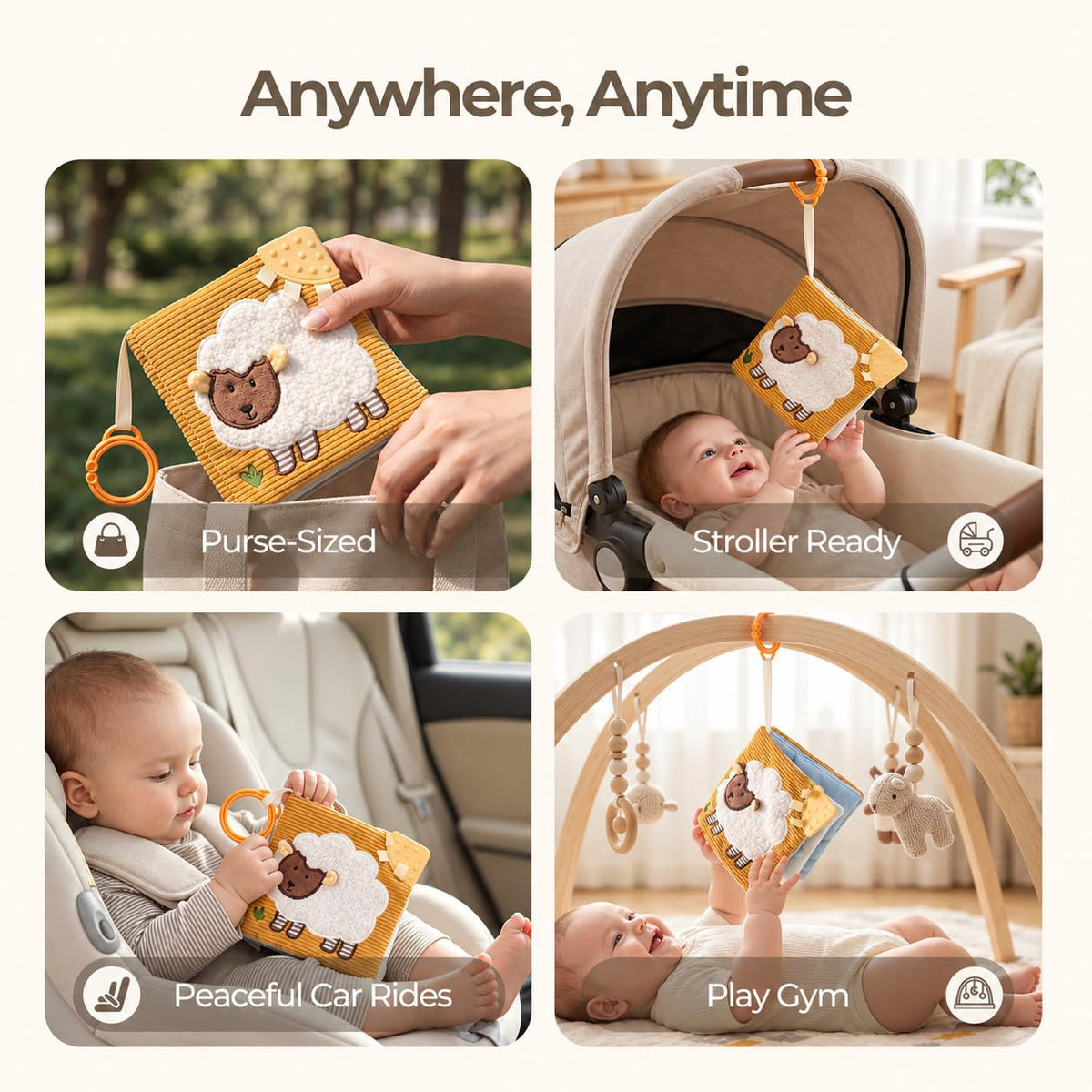 let's make Baby Books Toys, Crinkle Books for Babies Touch and Feel Cloth