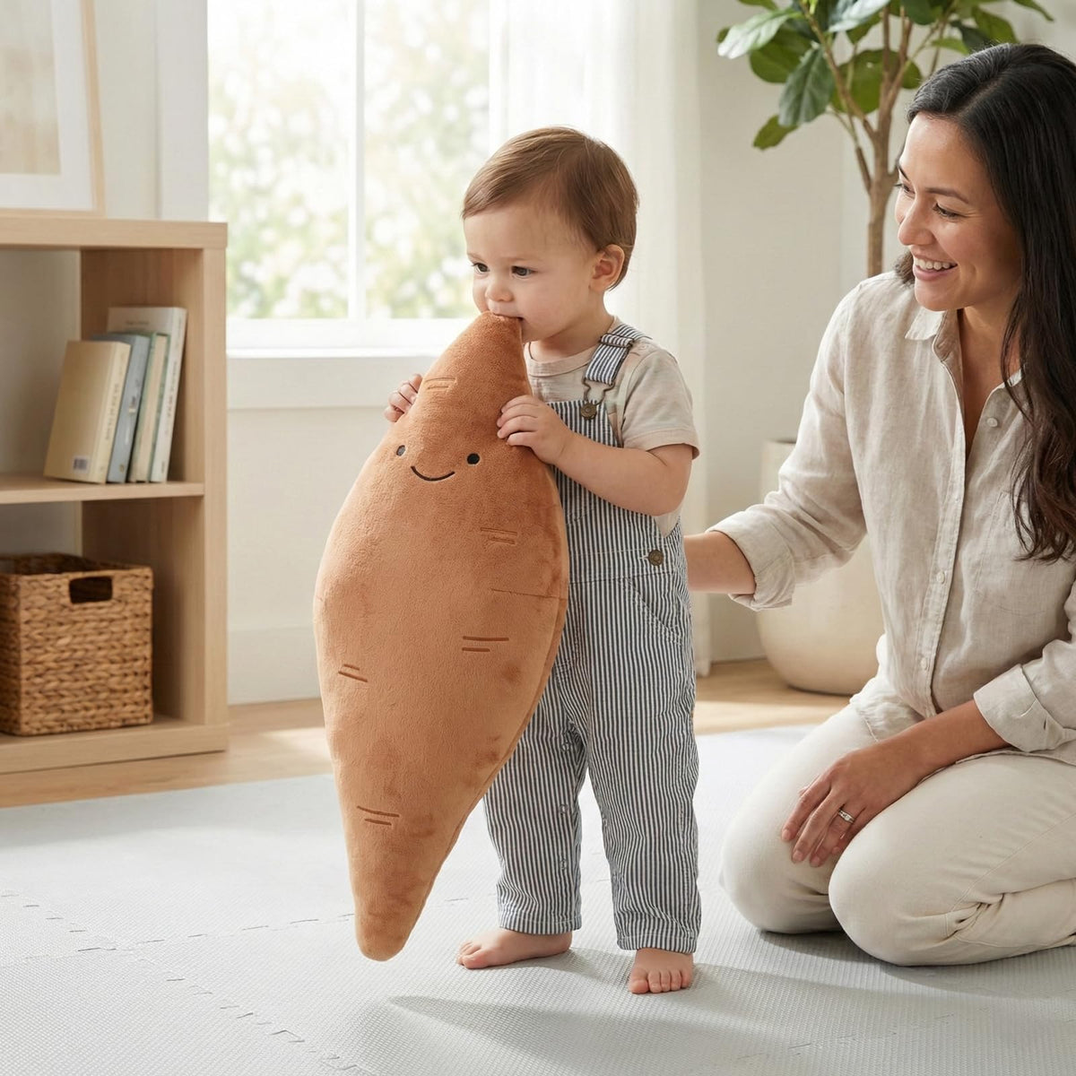 WEIGEDU Sweet Potato Stuffed Animal Plush Toy, Brown, 18.9 Inch
