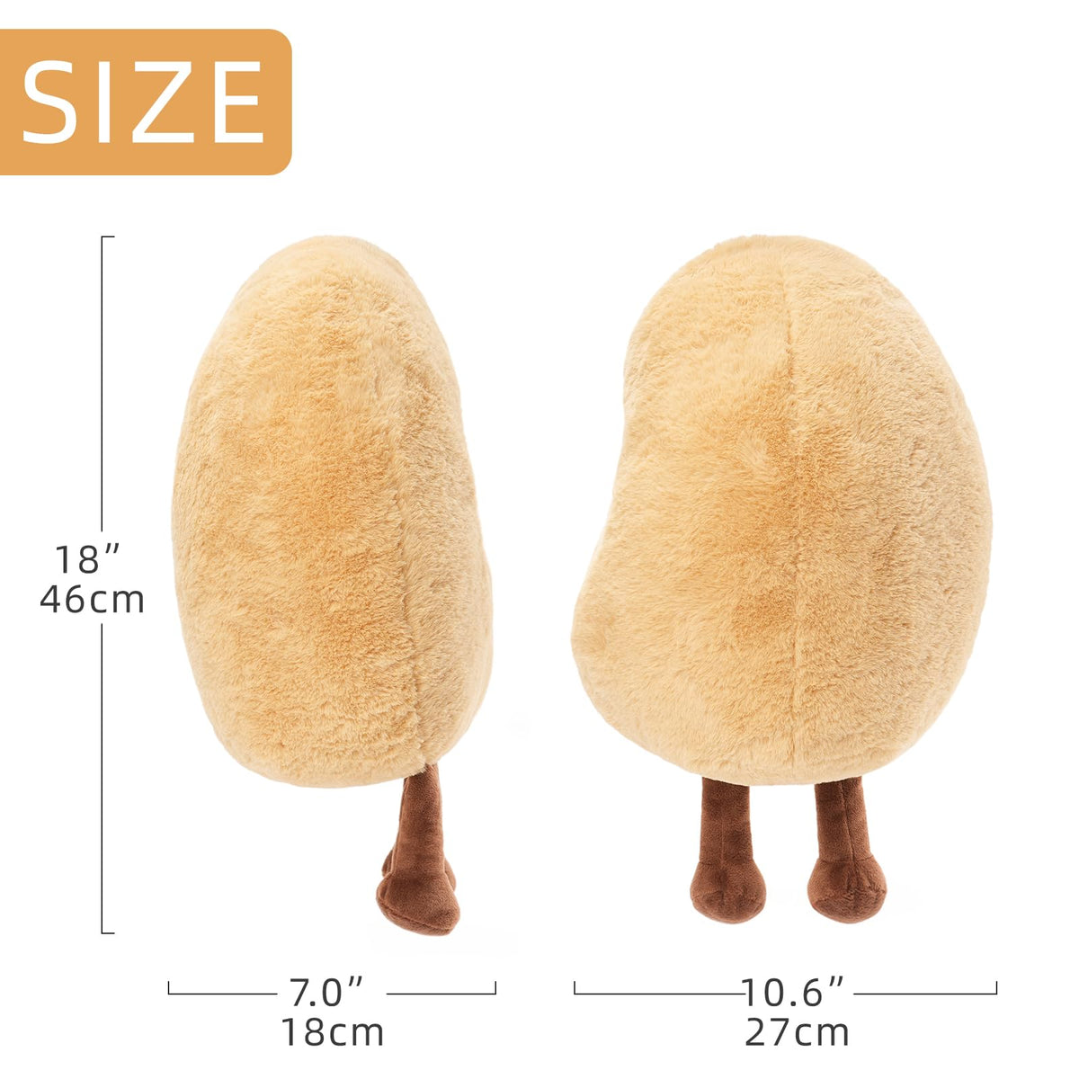 WEIGEDU Mango Stuffed Animal Plush Toy, Yellow, 18 Inch