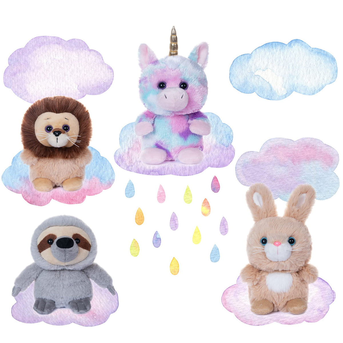 My OLi 4-Pack 5" Soft Plush Fairy Tale Stuffed Animals Set